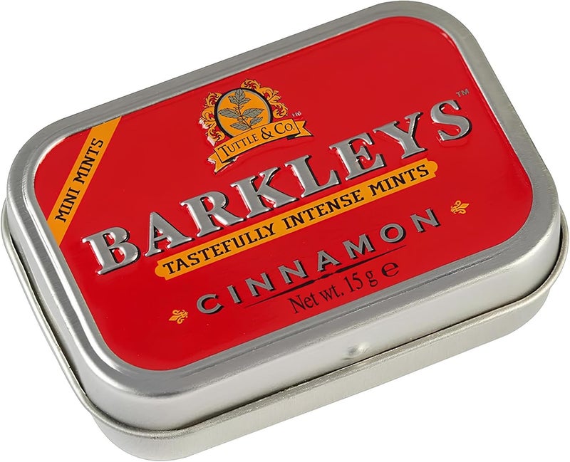 Barkleys Cinnamon Breath Mints - Vegan Mini Cinnamon Candy in Reusable Travel Tin, 50 Count - Image 1
